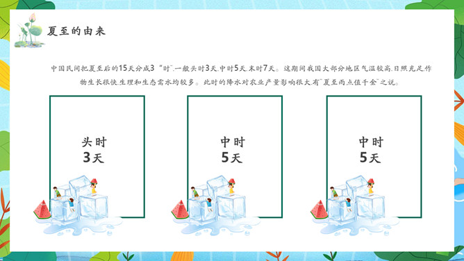 夏天女孩夏至节气PPT模板