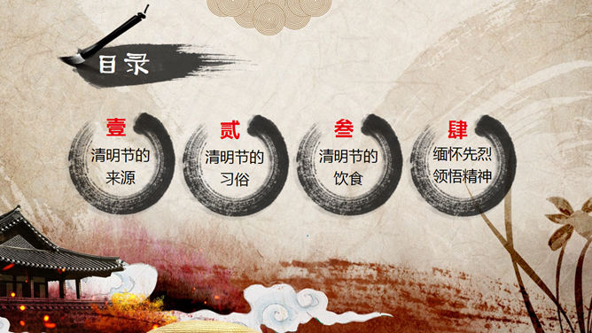 清明思故人——清明节PPT模板