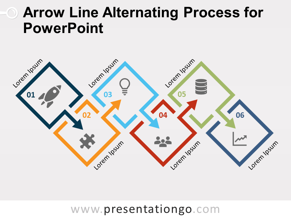 箭头线PowerPoint交替过程