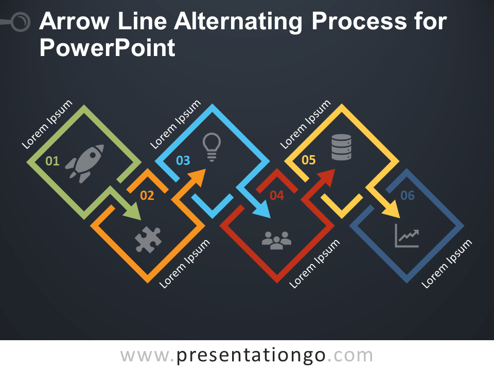 箭头线PowerPoint交替过程