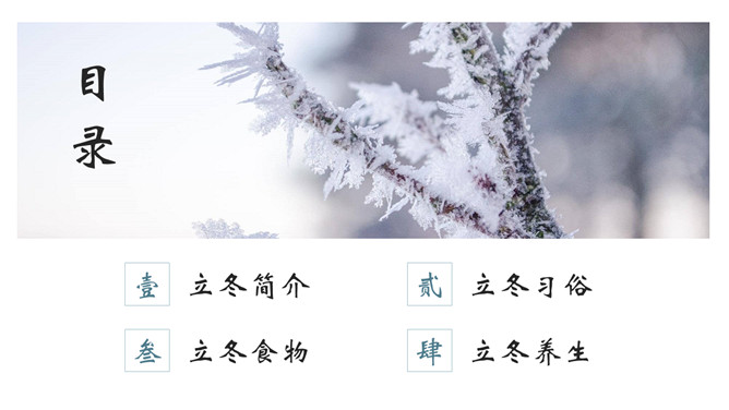 雾凇立冬节气介绍PPT模板