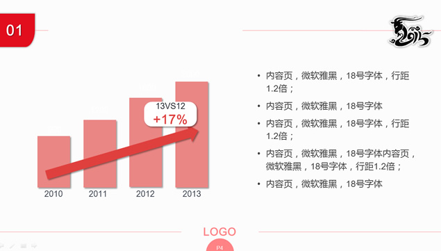 2015年羊年喜庆红色商务PPT模板