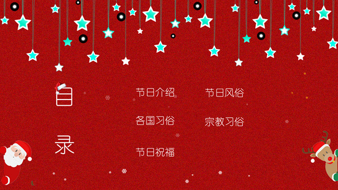 圣诞老人如平安夜PPT模板