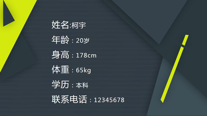 简约个人求职简历PPT模板