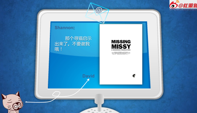 可爱的寻猫启事动态PPT模板