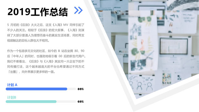 简约扁平商业计划书PPT模板