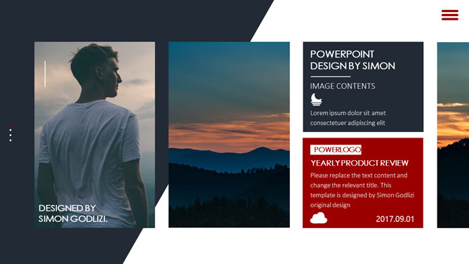 时尚欧美风创意网页PPT模板