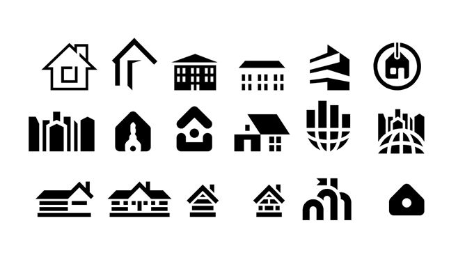 房子建筑物PPT小图标素材