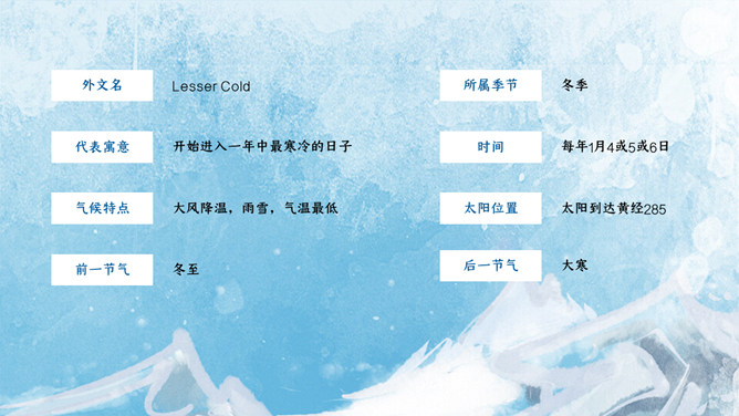 树枝麻雀小寒节气PPT模板