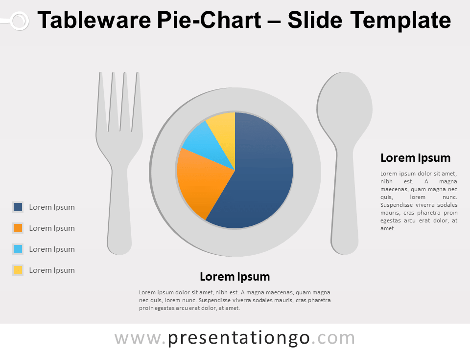 PowerPoint的餐具饼图