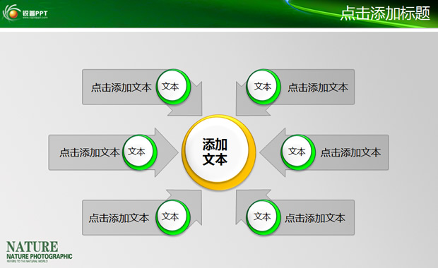 绿叶上的露珠――绿色自然PPT模板
