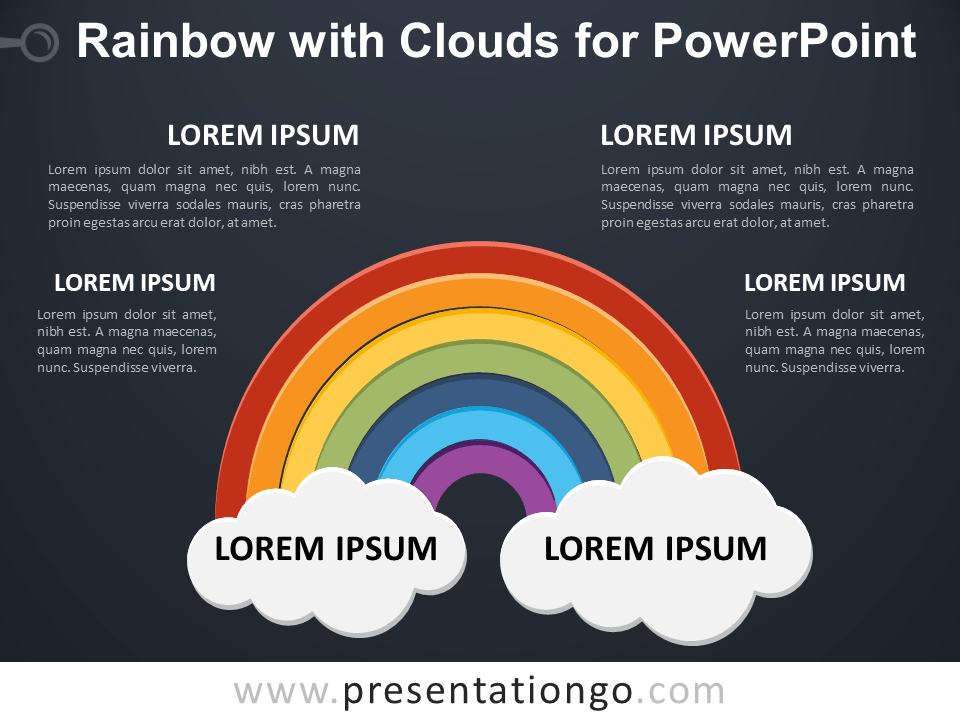 彩虹为PowerPoint和云层