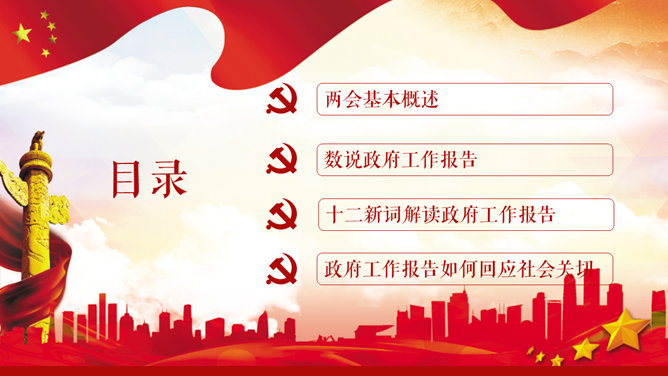 全国两会解读PPT模板