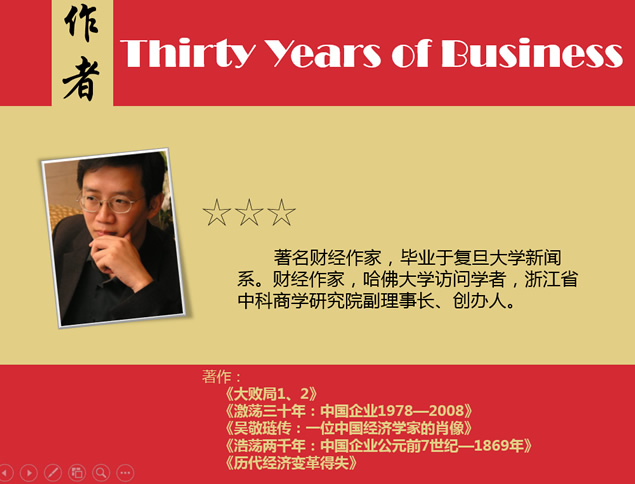 《激荡30年》PPT读书笔记模板