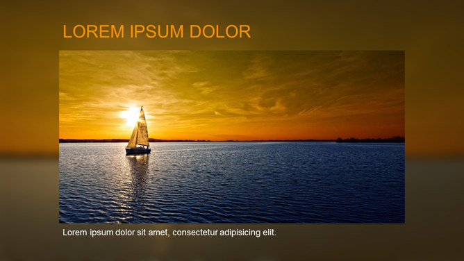 夕阳帆船远航PPT模板
