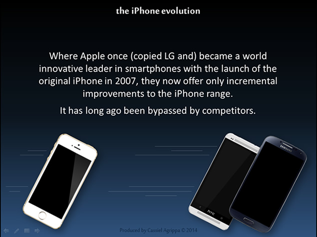 iphone6手机蓝黑科技感PPT模板