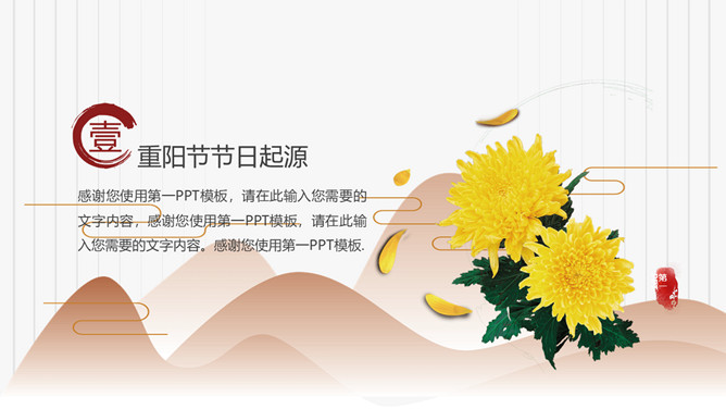菊花重阳节介绍PPT模板