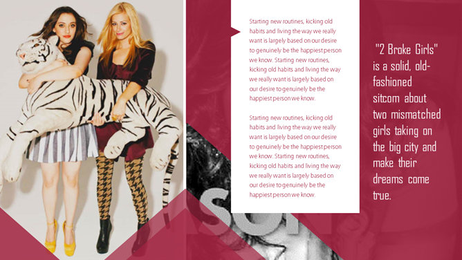 《破产姐妹》美剧主题PPT模板