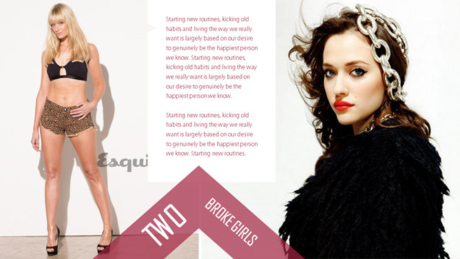 《破产姐妹》美剧主题PPT模板