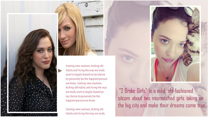 《破产姐妹》美剧主题PPT模板