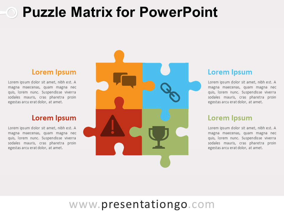 拼图PowerPoint的矩阵图