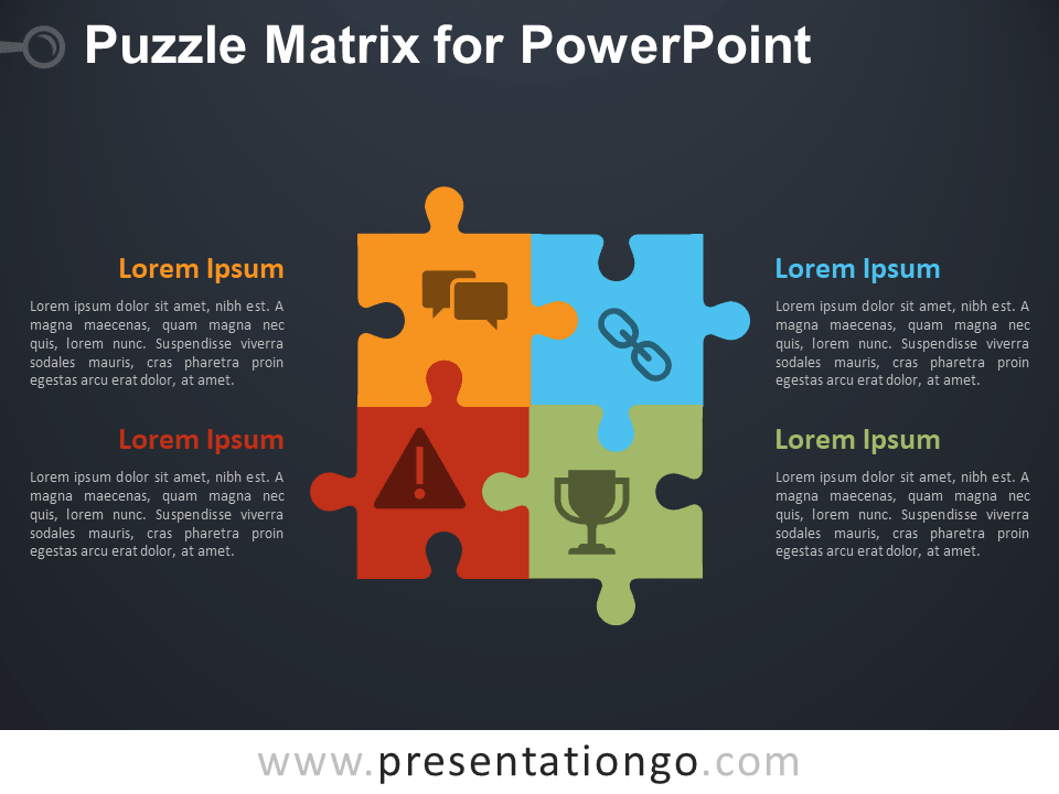 拼图PowerPoint的矩阵图