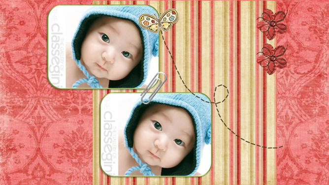 宝宝成长纪念相册PPT模板