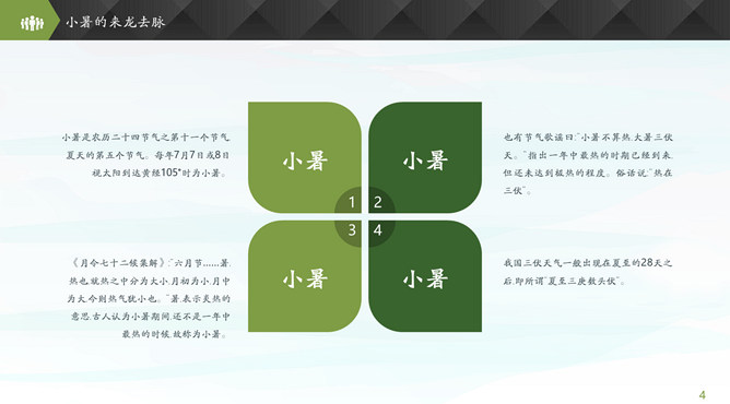 莲蓬女孩小暑节气PPT模板
