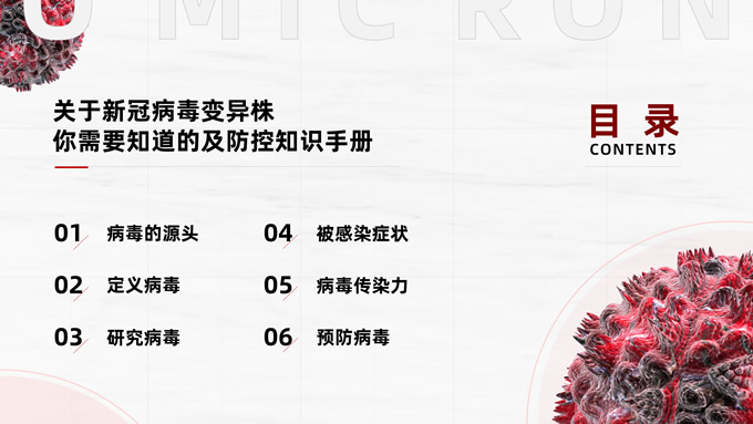 奥密克戎病毒防控PPT手册模板