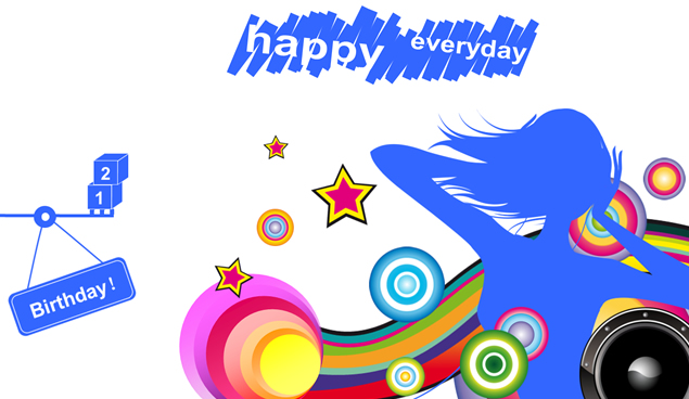 动感音乐动态生日PPT模板