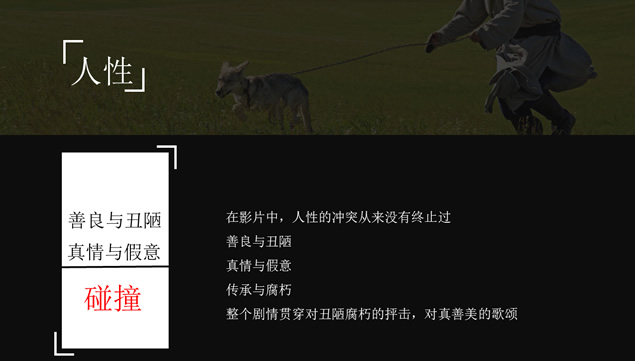 《狼图腾》影评PPT模板