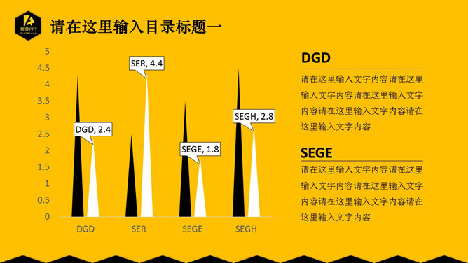 简洁黑黄配色多用途PPT模板