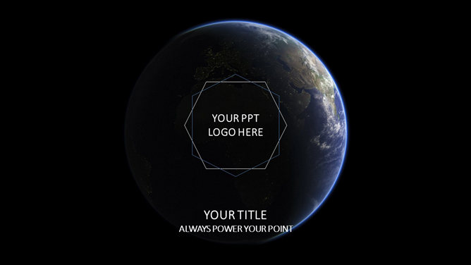 太空中的地球幻灯片模板PPT模板预览图