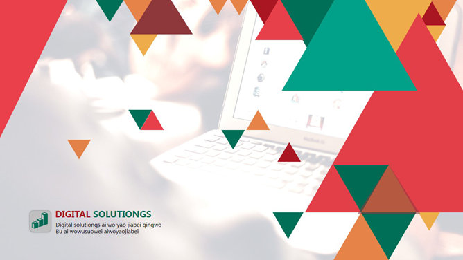 活力时尚彩色三角PPT模板