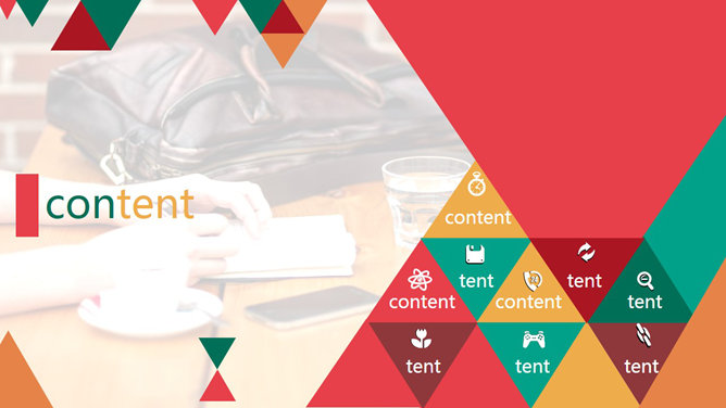 活力时尚彩色三角PPT模板