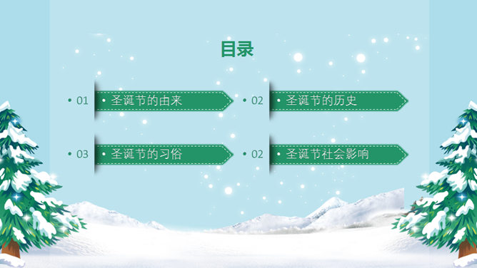 圣诞节习俗介绍PPT模板