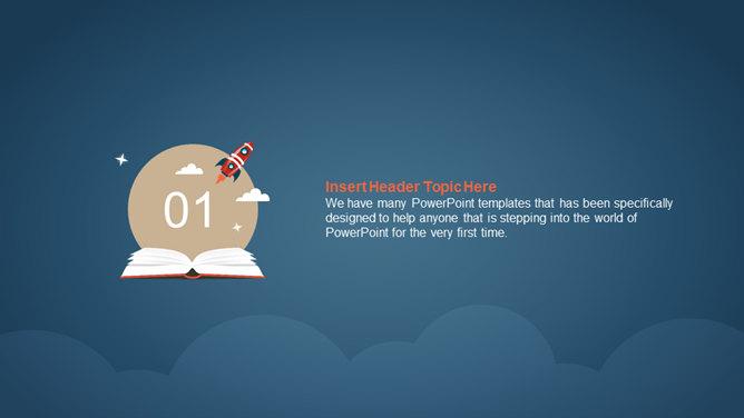 书本火箭星球卫星主题PPT模板