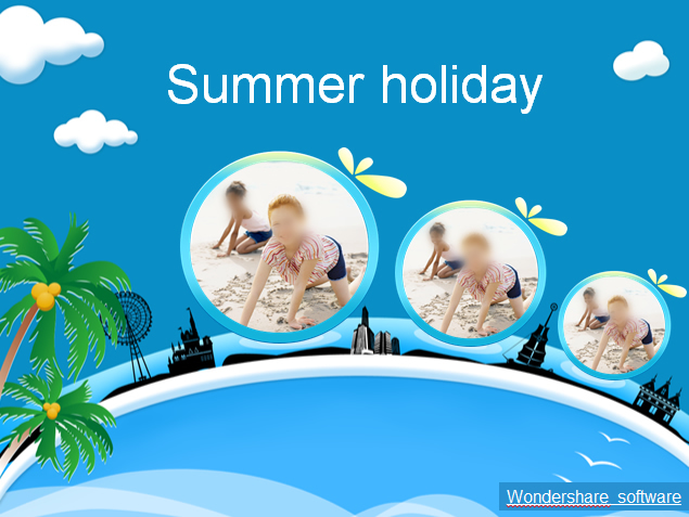 欢乐沙滩夏令营PPT相册模板