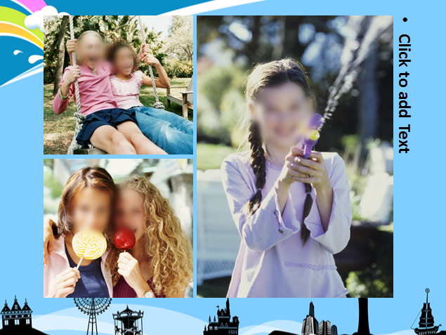 欢乐沙滩夏令营PPT相册模板