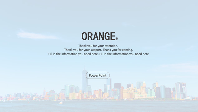 淡蓝色扁平简约商务PPT模板