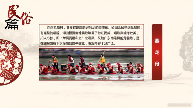 端午节由来与民俗介绍PPT模板