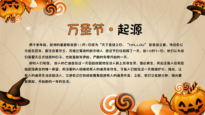 精美动态万圣节主题PPT模板