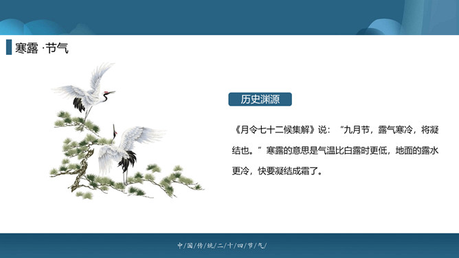 白鸟寒露节气主题PPT模板