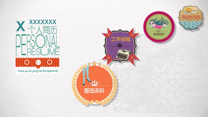 欧美复古风格个人简历PPT模板