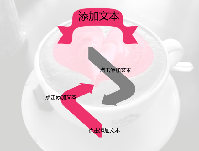 暖暖的爱心咖啡PPT商务模板