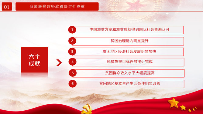 打赢脱贫攻坚战 PPT 模板