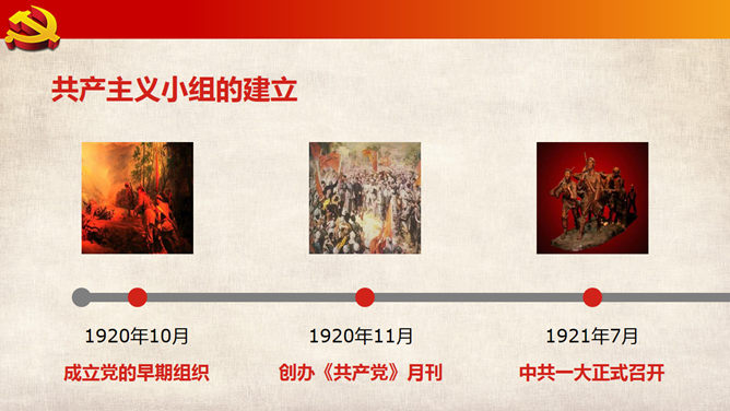 建党节庆祝活动幻灯片模板