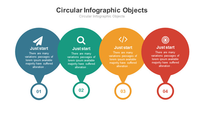 实用圆形并列关系PPT图示
