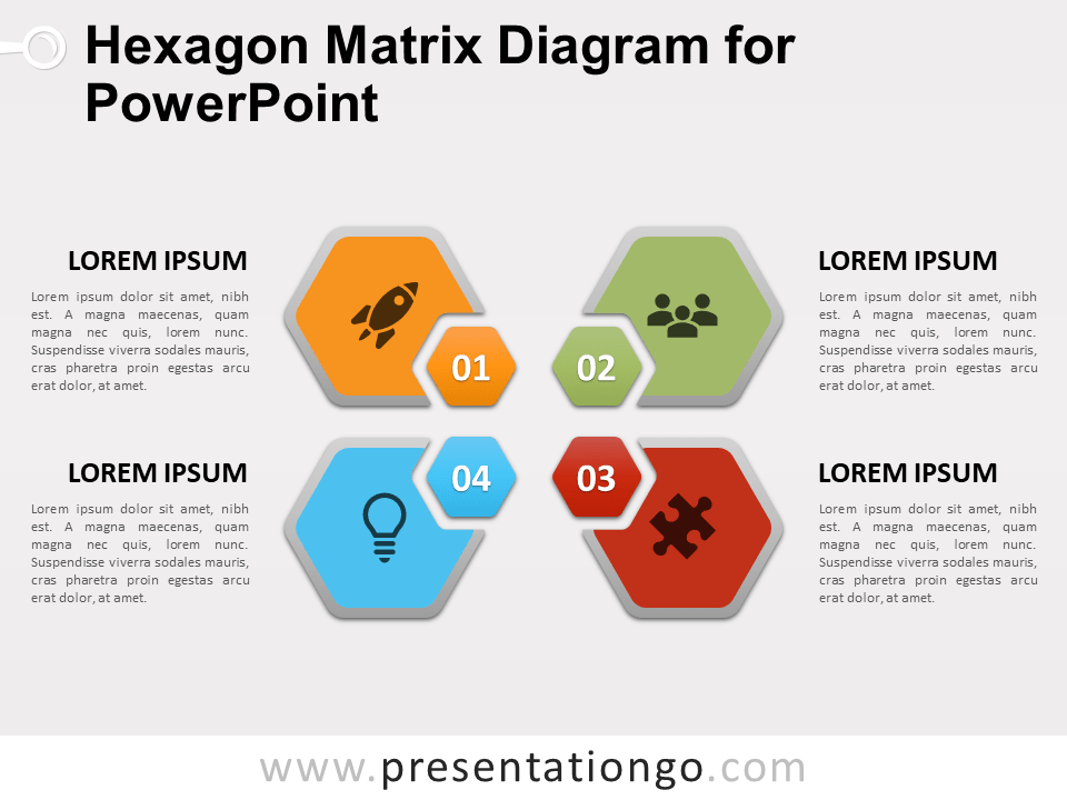 六角PowerPoint的矩阵图