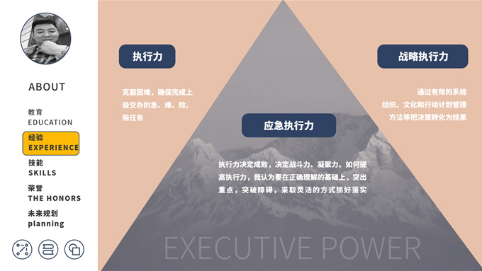 橙色商务风个人简历PPT模板